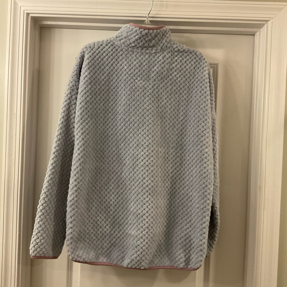 Simply Southern Light Blue and Pink Textured Pullover Size L - Picture 6 of 9